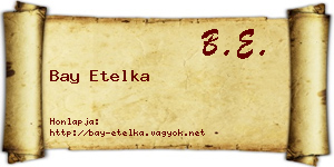 Bay Etelka névjegykártya